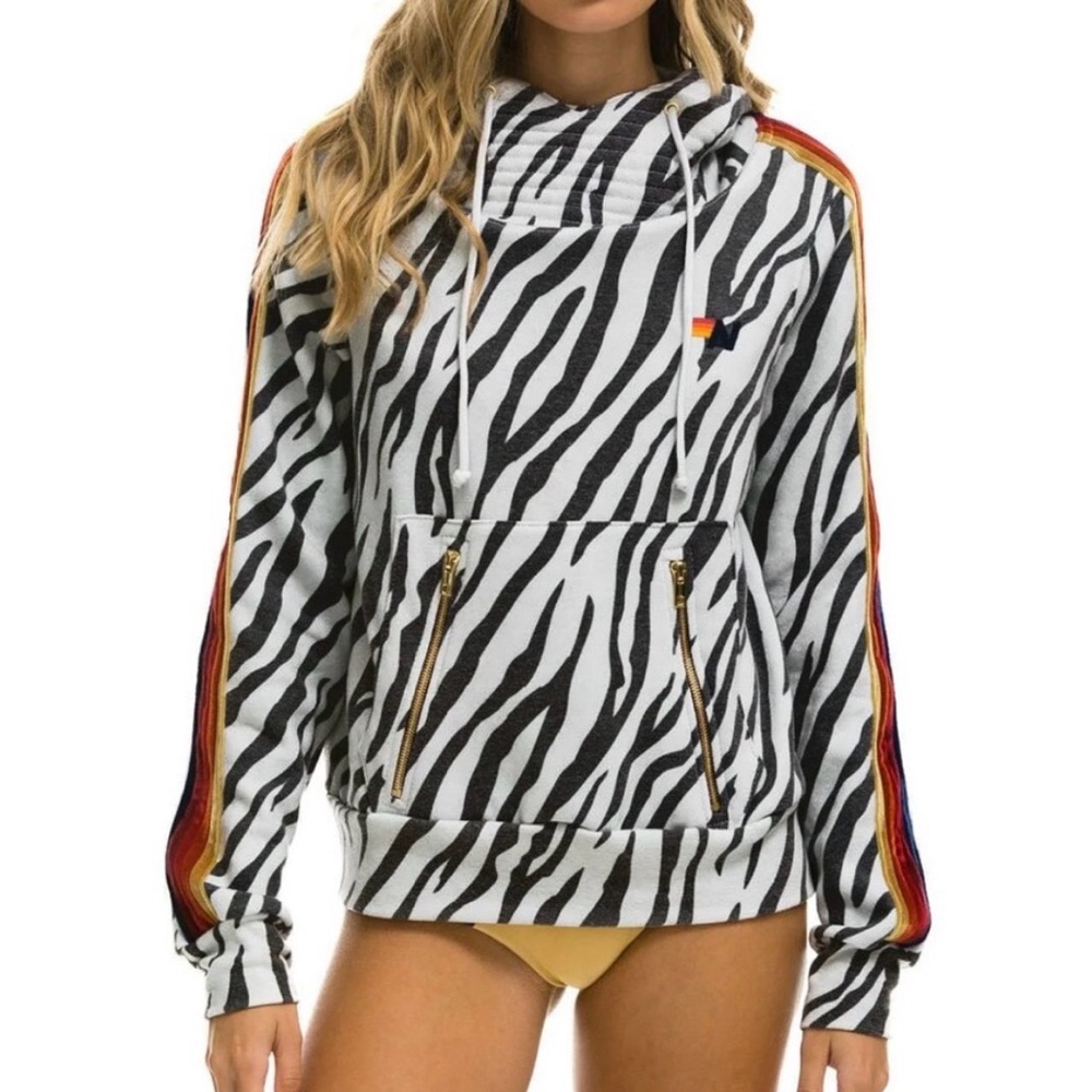 Aviator Nation zebra ninja Hoodie
